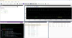 A professional software dashboard for I3C protocol analysis by Prodigy Technovations. The screen features five integrated windows: Setup view, Plot View (SCL/SDA waveforms), Exerciser View (scripting), Decoded Result table, and SelectedFrame view for detailed packet analysis.
